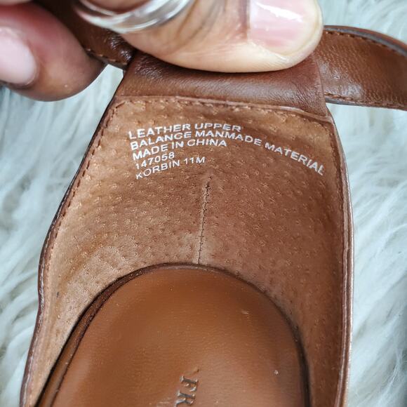 Franco Fortini Korbin Brown Strappy Leather Open Toe Heels Sandals Size 11M - Picture 8 of 8